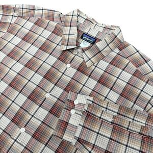Patagonia Fezzman Button Down Men XL Brown Plaid Organic Cotton Blend Shirt